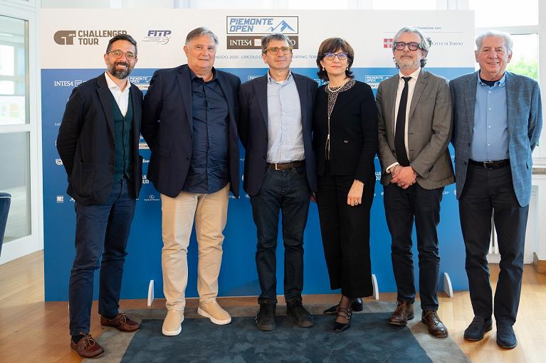 I relatori alla conferenza stampa di presentazione del Piemonte Open Intesa Sanpaolo 2025 (Foto Fabrizio Luzzo)